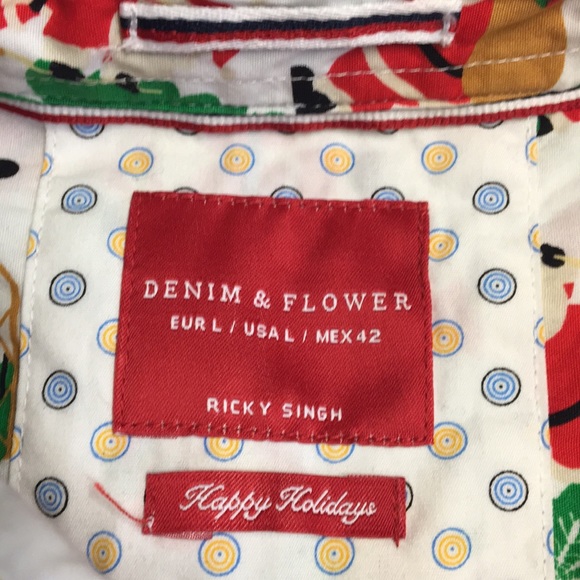 Denim and Flower Christmas shirt size L NWT - Picture 5 of 6